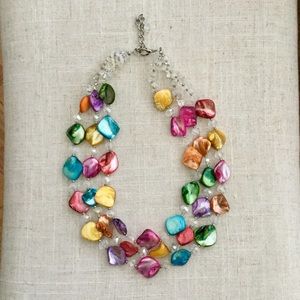 Gorgeous 3 strand, multi-colored stone necklace.